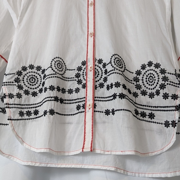 Tommy Bahama Retro Boho Cowgirl 100% Cotton Button Up Embroidered Beach Coverup - Picture 6 of 9